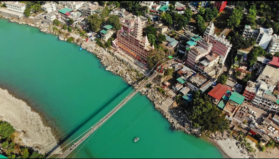 Rishikesh riverside ghats and temples along the holy Ganges - spiritual Himalayan destination