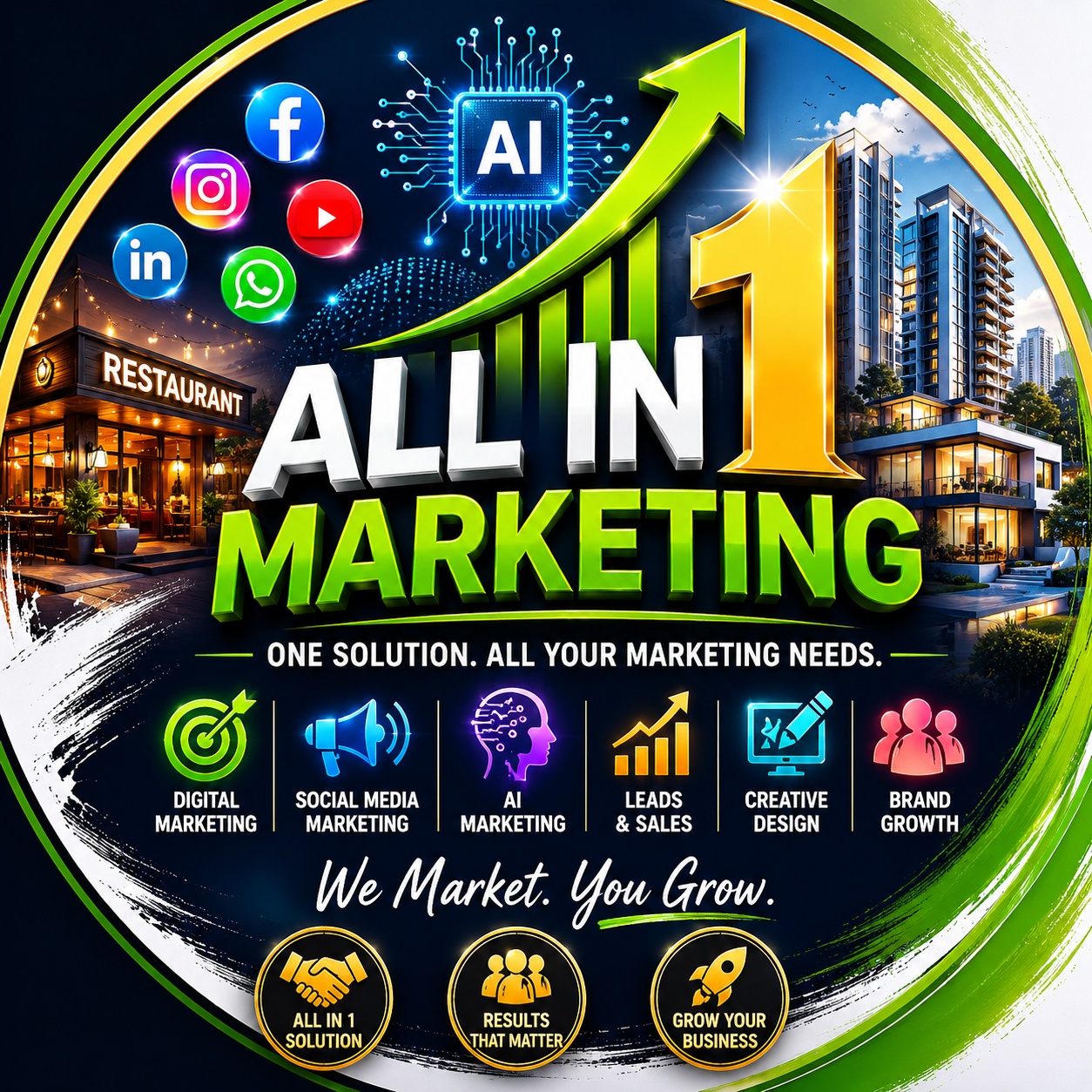 ALL IN 1 MARKETING logo